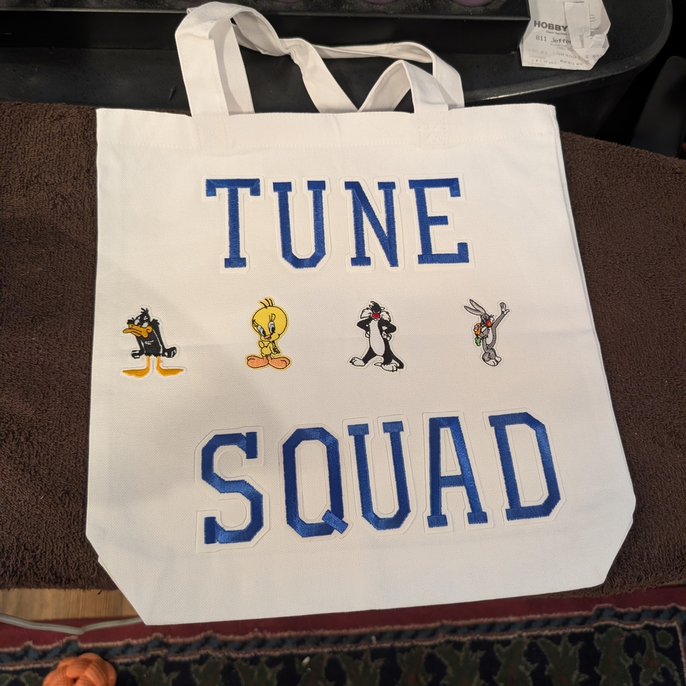 White Tune Squad Tote Bag